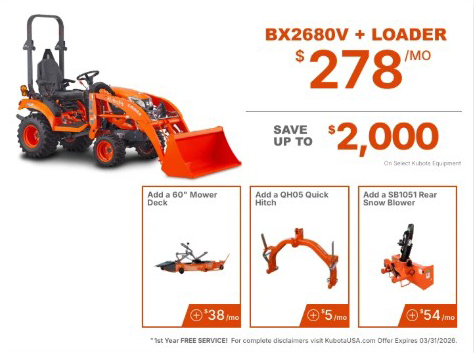 BX2680 Kubota Tractor Package